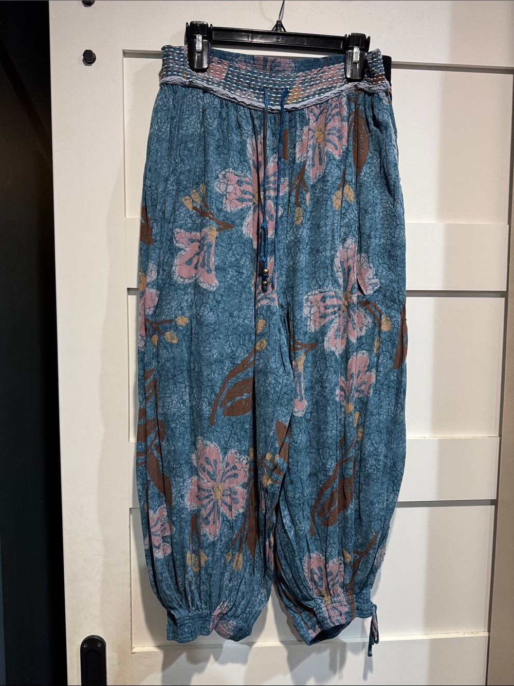 Women's Boho Smocked Waist Harem Joggers